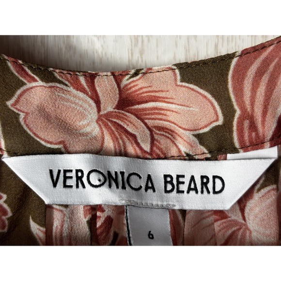 Veronica Beard 100% Silk Floral Blouse Top Size 6 Boho Chic Workwear Feminine - Picture 6 of 8